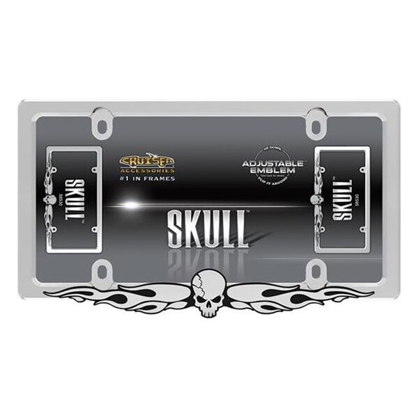 Cruiser Cruiser 58530 Skull Design License Plate Frame; Chrome & Black C34-58530 - main